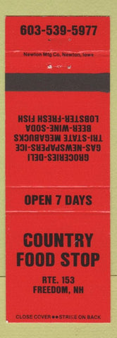 Matchbook Cover - Country Food Stop Freedom NH
