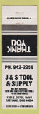 Matchbook Cover - J&S Tool Supply Eastlake OH