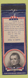 Matchbook Cover - 1930s Diamond President James K Polk WEAR