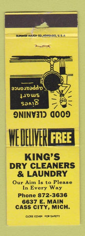 Matchbook Cover - King's Dry Cleaners Laundry Cass City MI WEAR