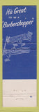 Matchbook Cover - Barber Shop Quartet Society Kenosha WI WEAR