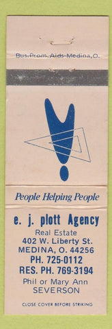 Matchbook Cover - EJ Plott Real Estate Agency Medina OH WEAR