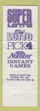 Matchbook Cover - Ohio OH Lottery