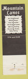Matchbook Cover - Mountain Lanes Bowling billiards Wausau WI
