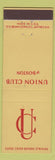Matchbook Cover - Union Club of Boston MA