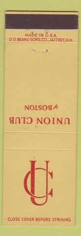 Matchbook Cover - Union Club of Boston MA