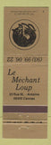 Matchbook Cover - Le Mechant Loup Cannes France