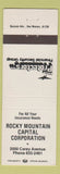 Matchbook Cover - Rocky Mountain Capital Corp Protectors Financial Cheyenne WY