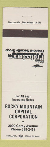Matchbook Cover - Rocky Mountain Capital Corp Protectors Financial Cheyenne WY