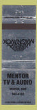 Matchbook Cover - Mentor TV Audio OH Magnavox WEAR