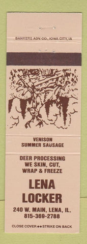 Matchbook Cover - Lena Locker Venison Processing Lena IL