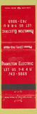 Matchbook Cover - Hamilton Electric IN?