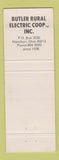 Matchbook Cover - Butler Rural Electric Hamilton OH WEAR silver
