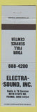 Matchbook Cover - Electra Sound Radio TV Service Parma OH