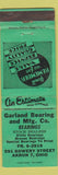 Matchbook Cover - Garland Bearing Manufacturing Akron OH WEAR