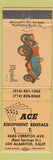 Matchbook Cover - Ace Equipment Rental Los Alamitos CA