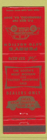 Matchbook Cover - Perry's Auto Auction Swainsboro GA