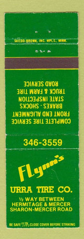 Matchbook Cover - Flynn's Urra Tire WEAR