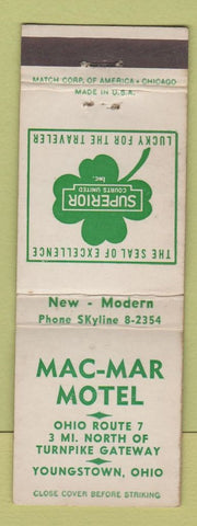 Matchbook Cover - Mac Mar Motel Youngstown OH WEAR