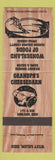 Matchbook Cover - Grandpa's Cheese Barn Ashland OH West Salem