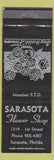 Matchbook Cover - Sarasota Flower Shop Sarasota FL