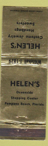 Matchbook Cover - Helen's Costume Jewelry Pompano Beach FL WEAR