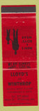 Matchbook Cover - Lloyd's of Winthrop Men's Clothes Winthrop ME