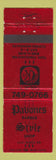 Matchbook Cover - DPAvones Barber Shop
