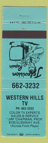 Matchbook Cover - Western Hill TV Cincinnati?