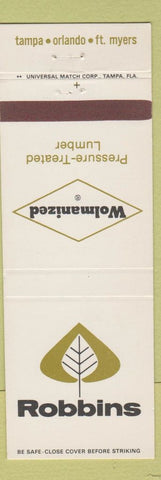 Matchbook Cover - Robbins Lumber Tampa Orlando Fort Myers FL