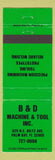 Matchbook Cover - B&D Tool Palm Bay FL WEAR