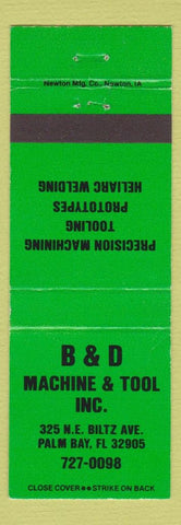 Matchbook Cover - B&D Tool Palm Bay FL WEAR