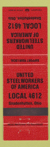 Matchbook Cover - United Steelworkers of America Gnadenhutten OH orange
