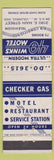 Matchbook Cover - 40 Winks Motel Columbus OH Checker oil gas