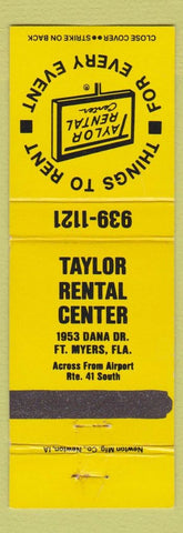 Matchbook Cover - Taylor Rental Center Fort Myers FL