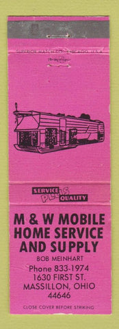 Matchbook Cover - M&W Mobile Home Massillon OH Trailers