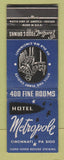 Matchbook Cover - Hotel Metropole Cincinnati OH