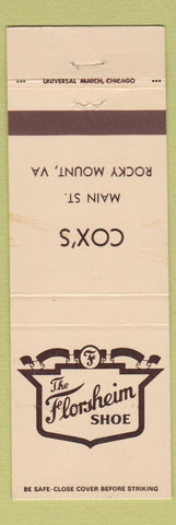 Matchbook Cover - Florsheim Shoes Cox's Rocky Mount VA