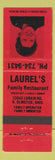 Matchbook Cover - Laurel's Family Restaurant North Olmstead OH