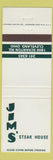 Matchbook Cover - Jim's Steak House Cleveland OH