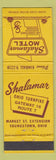 Matchbook Cover - Shalamar Motel Youngstown OH