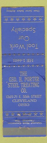 Matchbook Cover - Geo Porter Steel Treating Cleveland OH WEAR