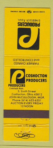 Matchbook Cover - Coshocton Producers Livestock Coshocton OH