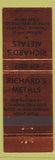 Matchbook Cover - Richard's Metals Cleveland OH scrap metal