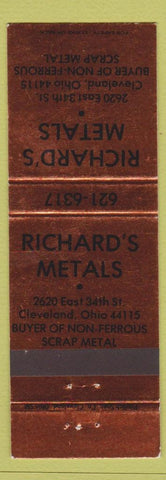 Matchbook Cover - Richard's Metals Cleveland OH scrap metal