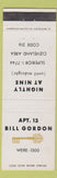 Matchbook Cover - Apt 13 Bill Gordon Cleveland OH