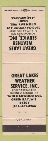 Matchbook Cover - Great Lakes Weather Service Green Bay WI