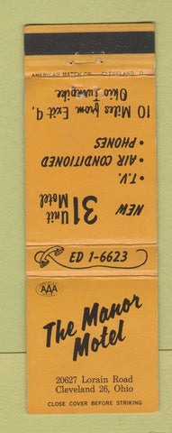 Matchbook Cover - Manor Motel Cleveland OH WEAR