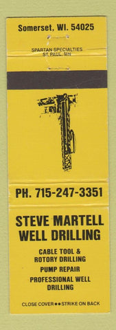 Matchbook Cover - Steve Martell Well Drilling Somerset WI