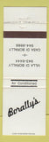 Matchbook Cover - Borally's Cleveland OH